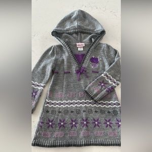 cute Little Lass gray white purple girl dress - size 4T